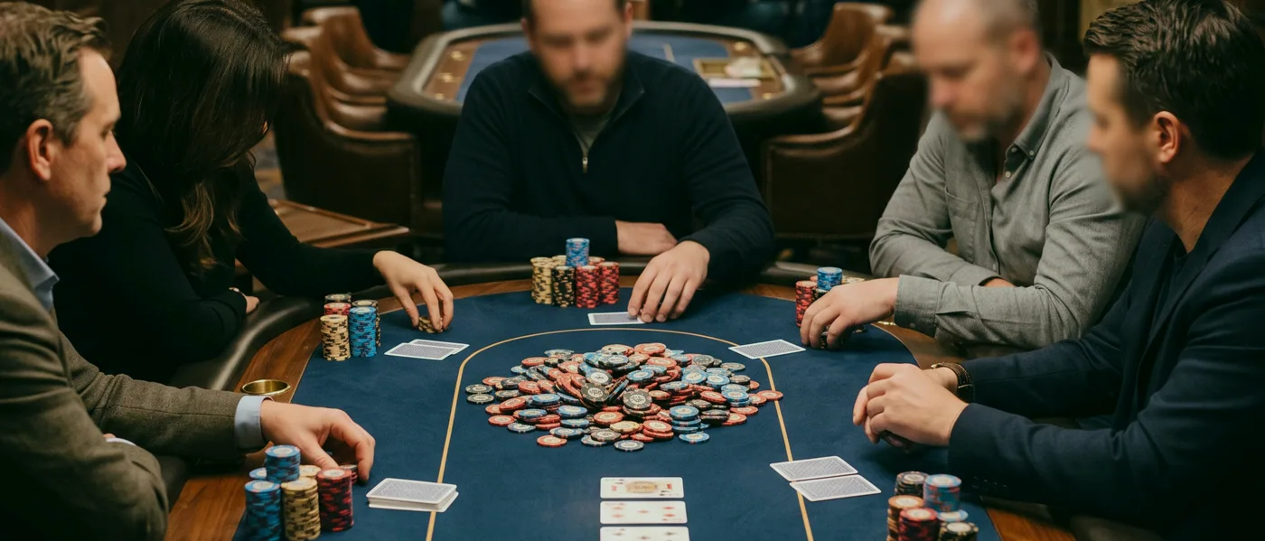 A hand of cards dealt across the felt at Coastal Veranda Parlour.